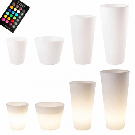 Veelkleurige of zonne-LED verlichte pot voor tuin of woonkamer - Vasostar Viadurini