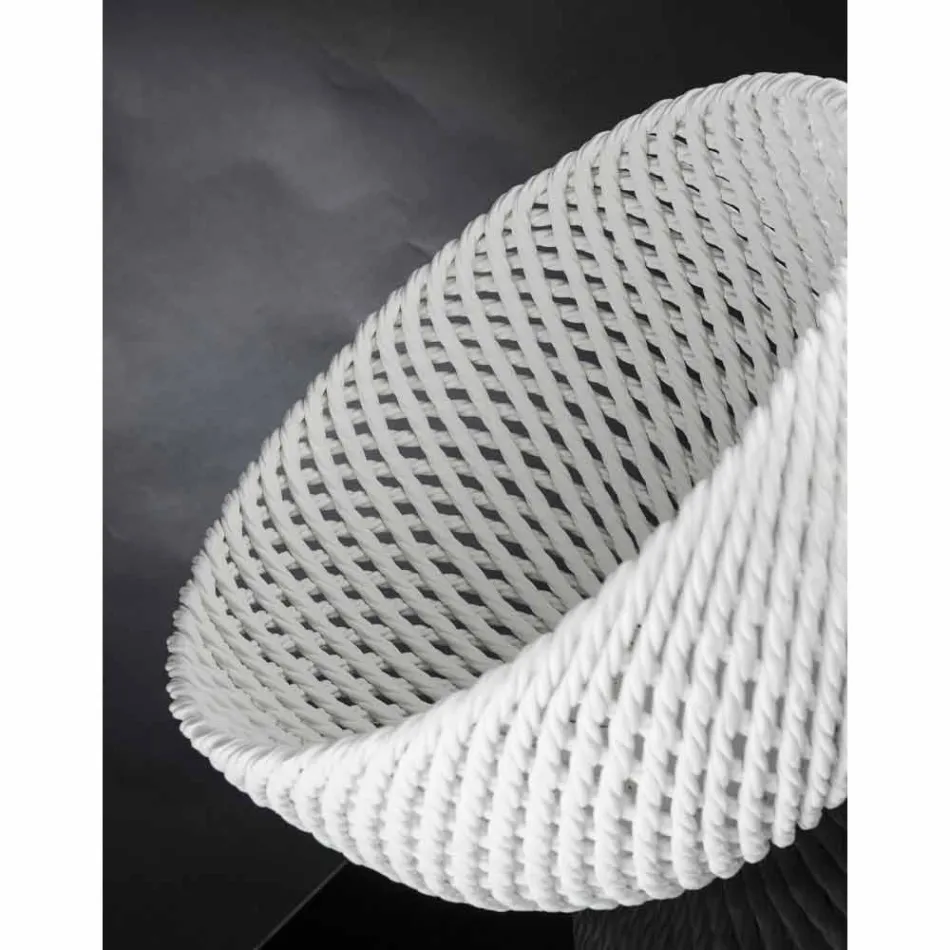 Handgemaakte keramische vaas met geweven inslag Made in Italy - Napoleon Viadurini