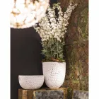 Handgemaakte keramische vaas met geweven inslag Made in Italy - Napoleon Viadurini