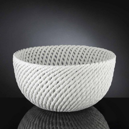 Handgemaakte keramische vaas met geweven inslag Made in Italy - Napoleon Viadurini