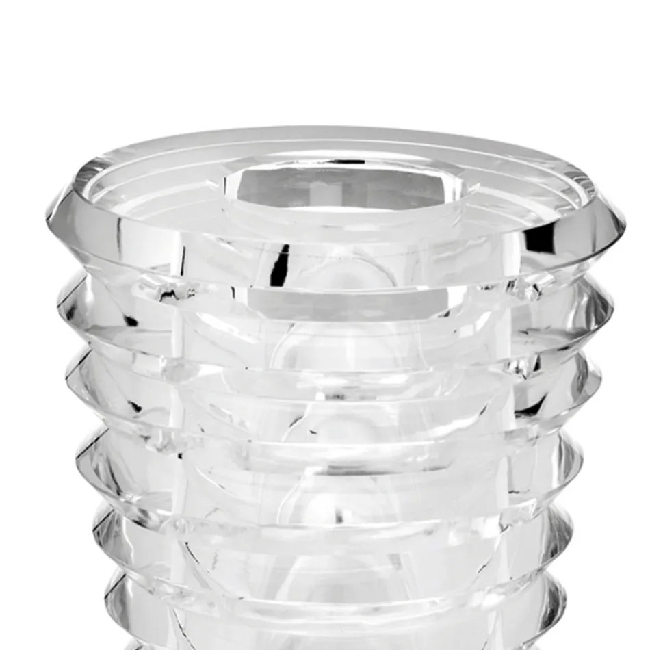 Kristallen vaas origineel ontwerp met luxe ringen Made in Italy - Mexto Viadurini