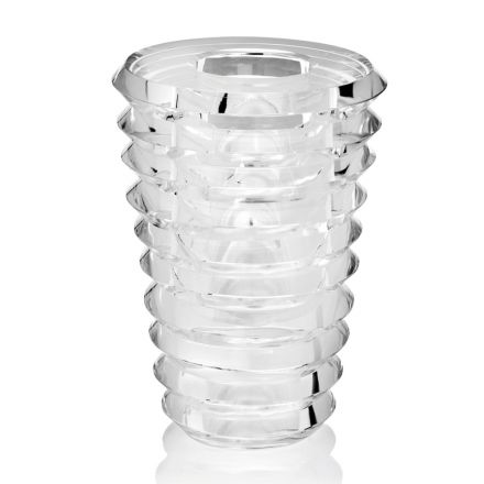 Kristallen vaas origineel ontwerp met luxe ringen Made in Italy - Mexto Viadurini