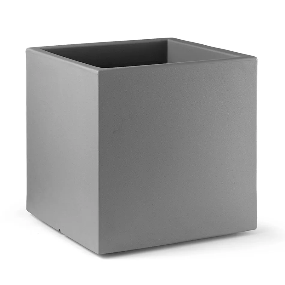 Gekleurde kubusvormige vaas van polyethyleen, gemaakt in Italië - Tonello Viadurini