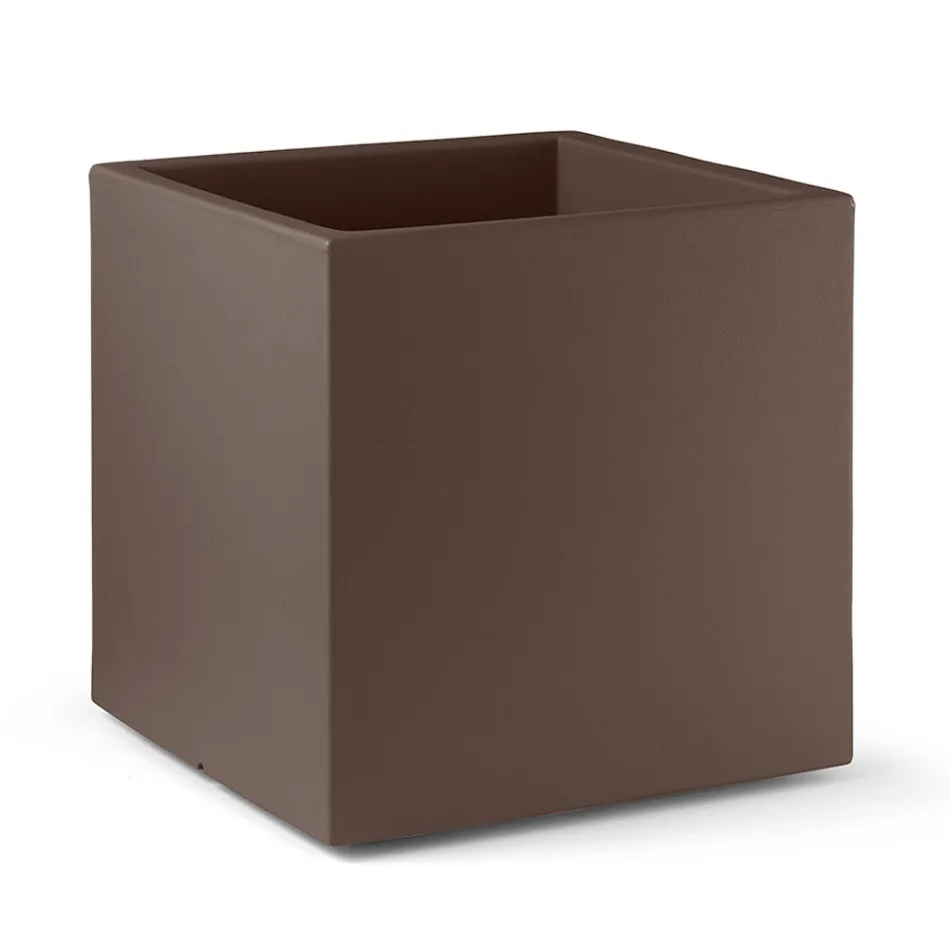 Gekleurde kubusvormige vaas van polyethyleen, gemaakt in Italië - Tonello Viadurini