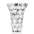 Vaas in glas en zilver metaal met luxe bloemdecoratie - Terraceo
