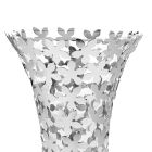 Italiaanse luxe vaas van glas en zilver metaal met bloemdecoratie - Terraceo Viadurini