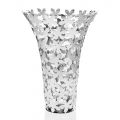Luxe design vaas van glas en verzilverd metaal met bloemdecoratie - Floriano