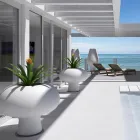 Lichtgevende buitenvaas in polyethyleen met LED-licht Made in Italy - Boba Viadurini