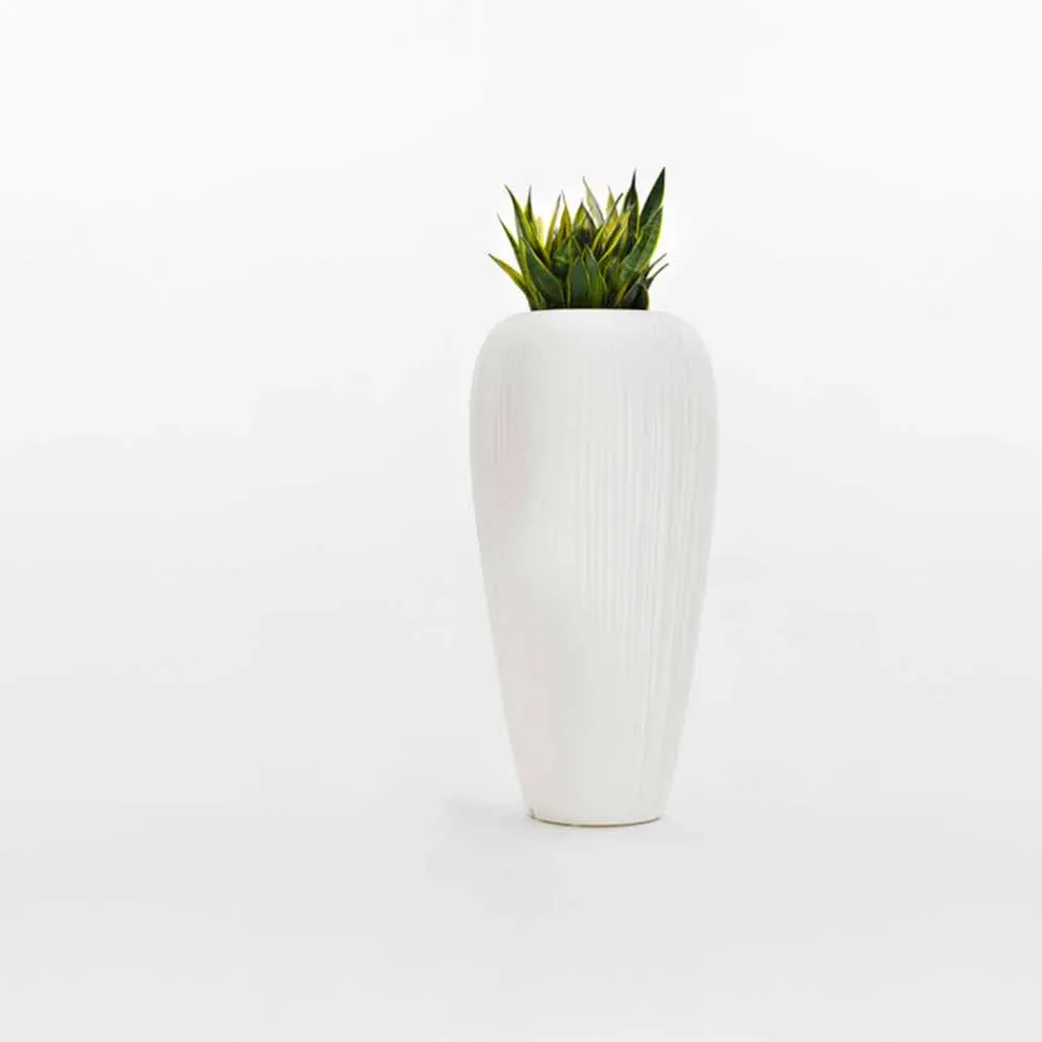 Heldere buitenvaas in modern design polyethyleen - Skin by Myyour Viadurini