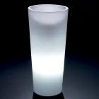 Hoge binnenvaas in wit polyethyleen gemaakt in Italië - Devid Viadurini