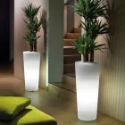 Hoge binnenvaas in wit polyethyleen gemaakt in Italië - Devid Viadurini