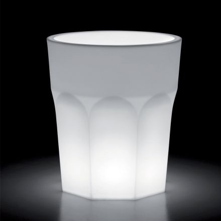 Decoratieve lichtgevende vaas van polyethyleen met LED-licht Made in Italy - Pucca Viadurini