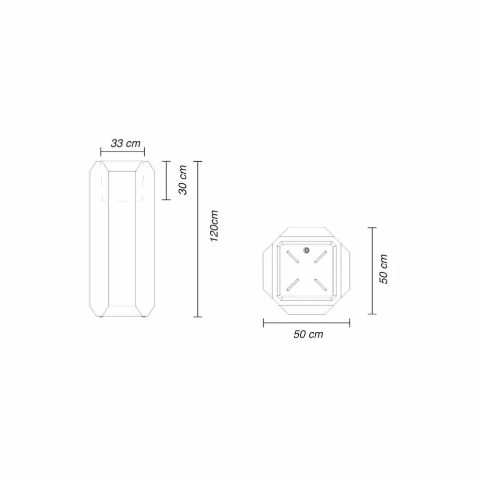 Lichtgevende vaas in plastic voor buiten of binnen, 3 afmetingen - Gem by Myyour Viadurini