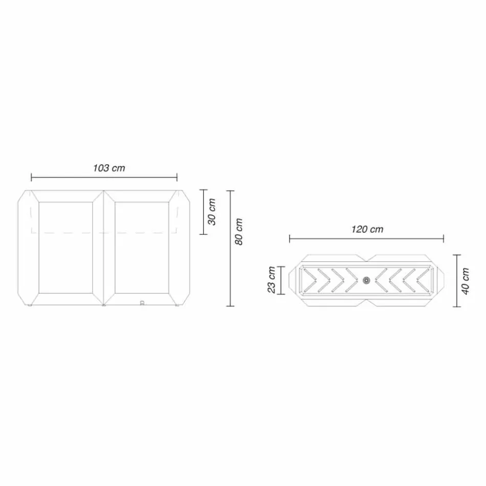 Lichtgevende vaas in plastic voor buiten of binnen, 3 afmetingen - Gem by Myyour Viadurini