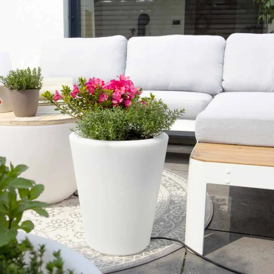 Lichtgevende vaas voor buiten en binnen, kleurrijk ontwerp in 3 afmetingen - Vasostar Viadurini