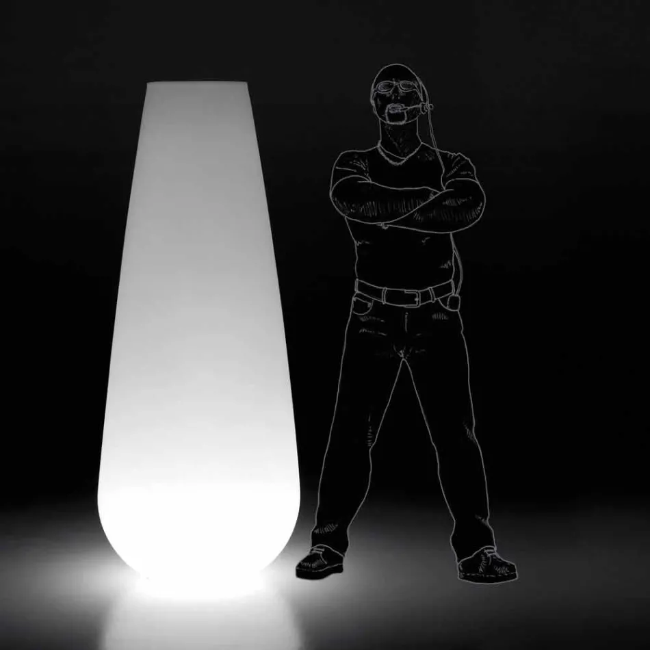 Lichtgevende vaas voor buitenontwerp in polyethyleen Made in Italy - Menea Viadurini