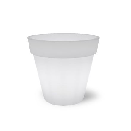 Heldere vaas voor buiten in wit polyethyleen Made in Italy - Taralla Viadurini