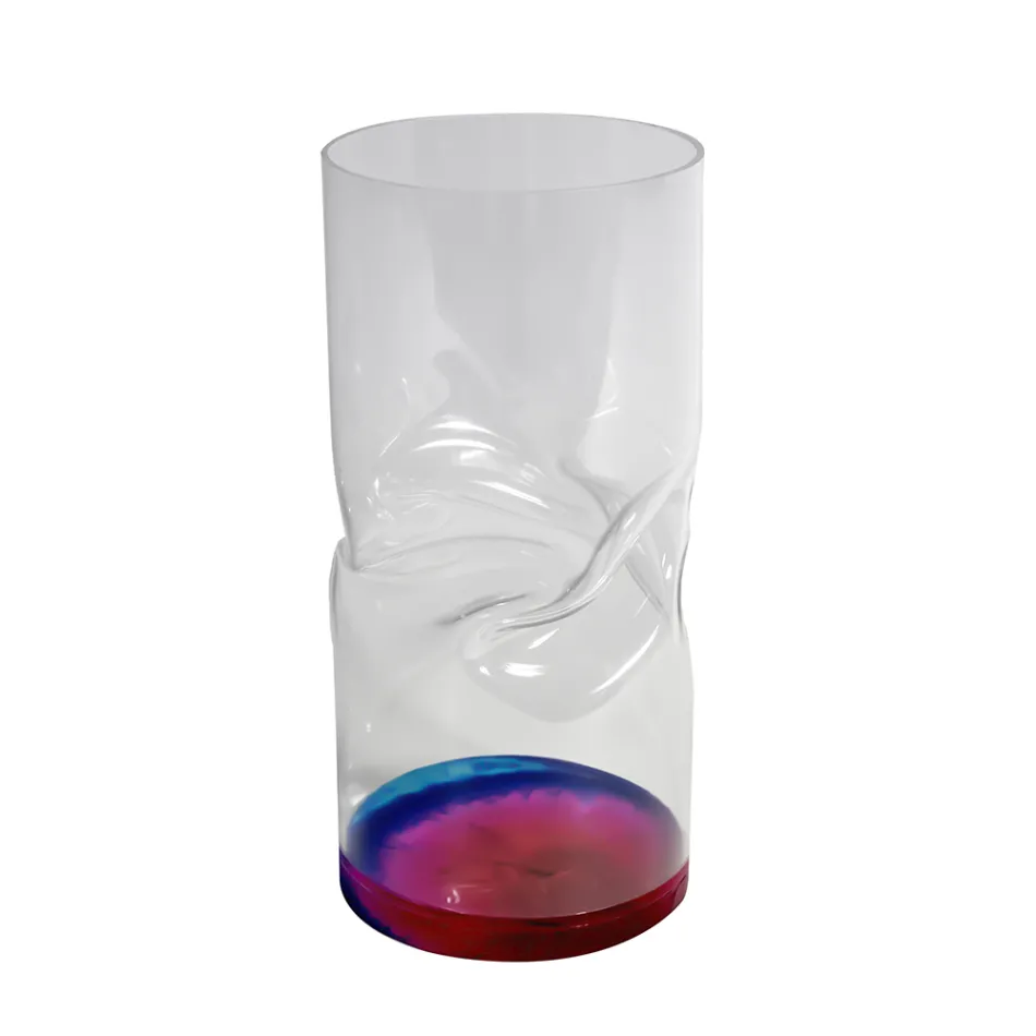 Moderne gedraaide acryl kristallen vaas verschillende afwerkingen - sigaret Viadurini