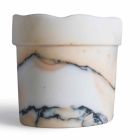 Moderne vaas in Paonazzo marmer met golvende rand gemaakt in Italië 5 stuks - Vision Viadurini