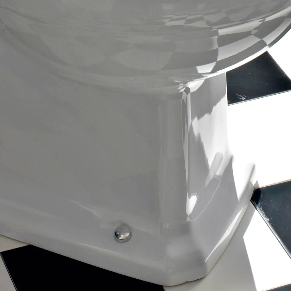 Klassiek design monoblok vaas in wit keramiek Made in Italy - Marwa Viadurini