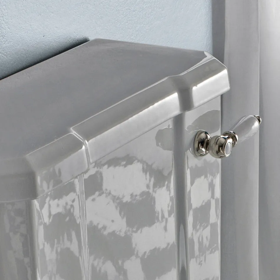 Klassiek design monoblok vaas in wit keramiek Made in Italy - Marwa Viadurini