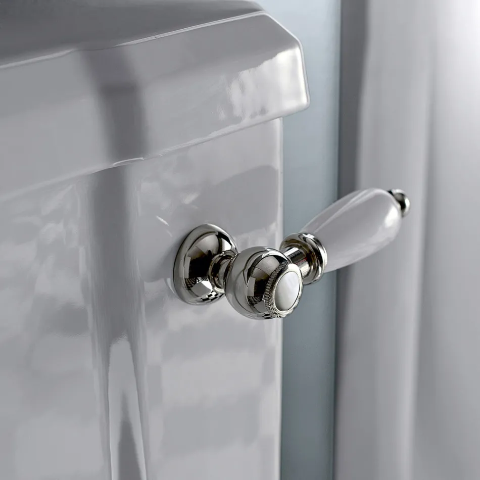 Klassiek design monoblok vaas in wit keramiek Made in Italy - Marwa Viadurini