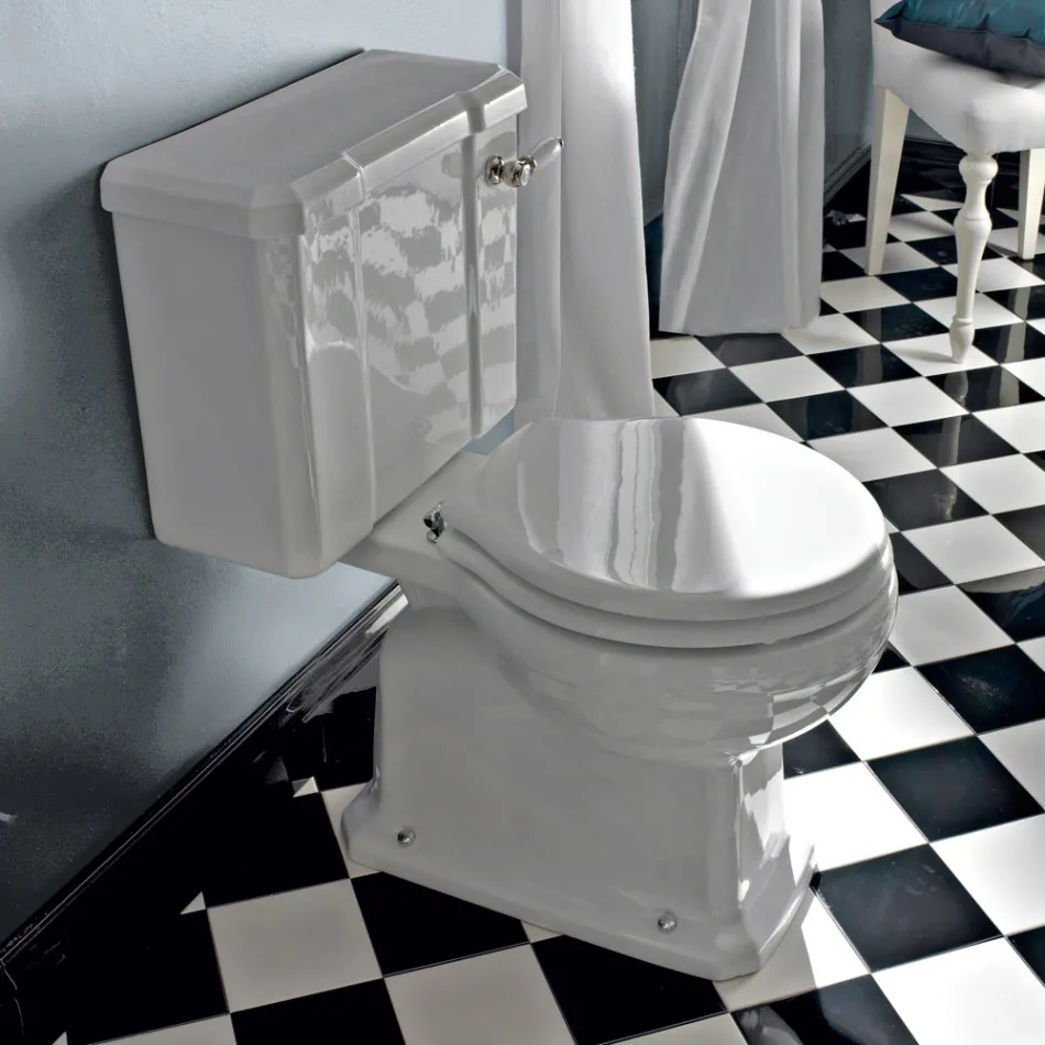 Klassiek design monoblok vaas in wit keramiek Made in Italy - Marwa Viadurini