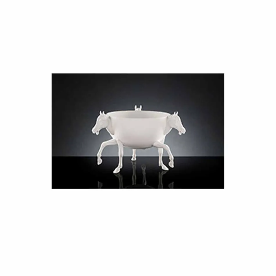 Siervaas voor binnen in wit keramiek of 24-karaats goud gemaakt in Italië - Jacky Viadurini