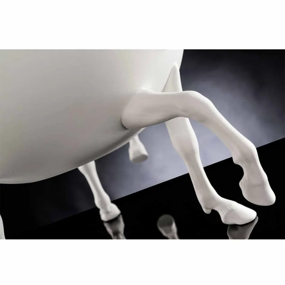 Siervaas voor binnen in wit keramiek of 24-karaats goud gemaakt in Italië - Jacky Viadurini