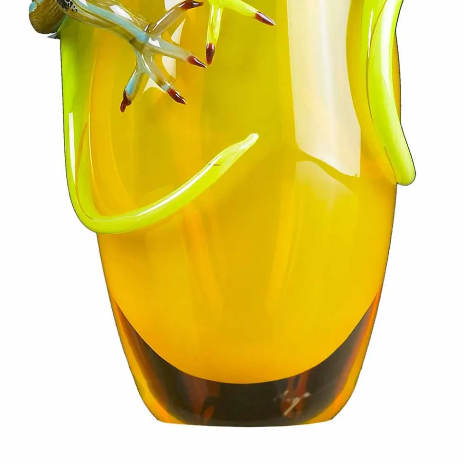 Gekleurde glazen siervaas, handgemaakt in Italië - Geco Viadurini