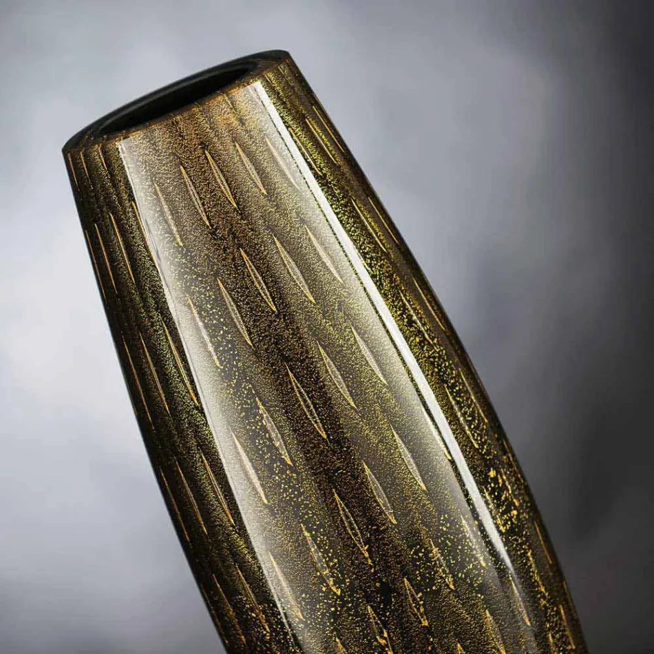 Siervaas van gekleurd geblazen Muranoglas gemaakt in Italië - Asper Viadurini