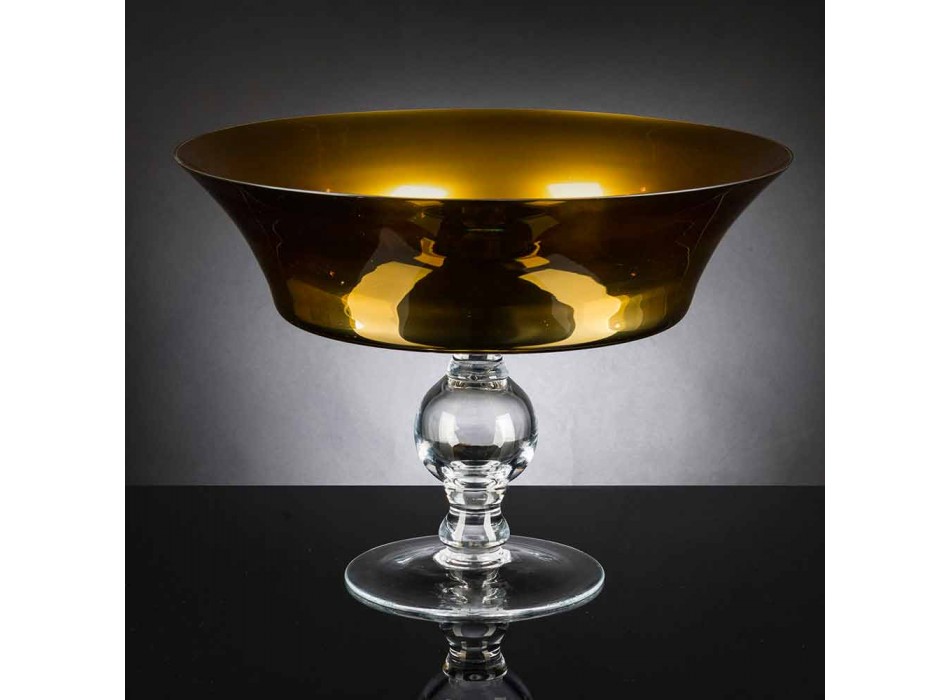 Siervaas in goud en transparant geblazen glas gemaakt in Italië - Delfino Viadurini