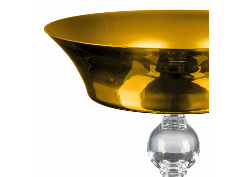 Siervaas in goud en transparant geblazen glas gemaakt in Italië - Delfino Viadurini