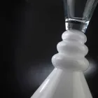 Witte en transparante glazen bloemenvaas gemaakt in Italië - Aramis Viadurini