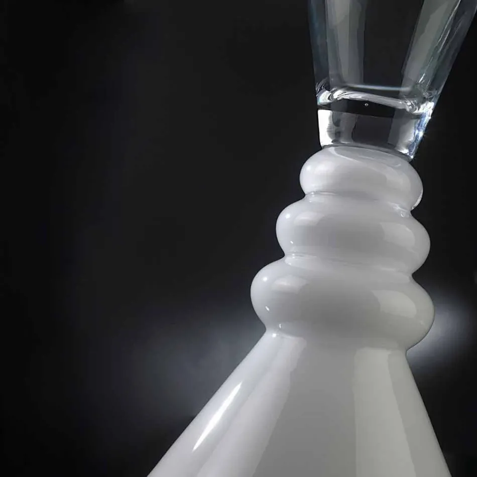 Witte en transparante glazen bloemenvaas gemaakt in Italië - Aramis Viadurini