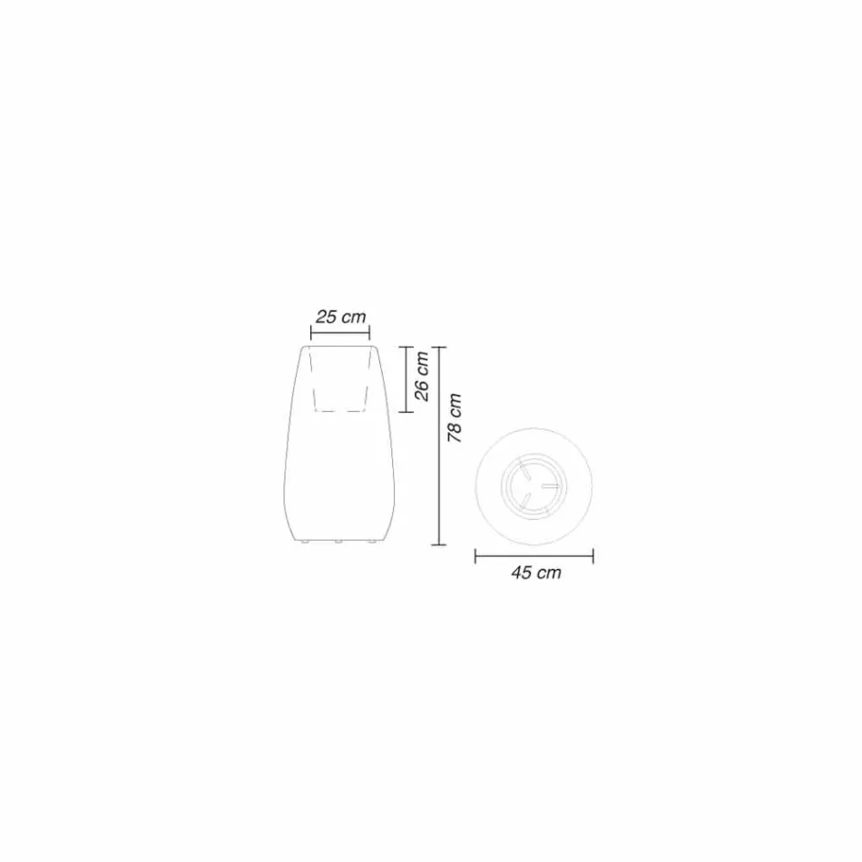 Witte designvaas voor binnen of buiten in drie maten, 2 stuks - Pandora by Myyour Viadurini
