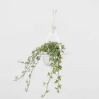 Hangende bloemenvaas in staal en keramiek Made in Italy - Leotta Viadurini