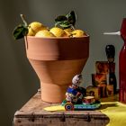 Decoratieve bloemenvaas met terracotta schotel Made in Italy - Lorna Viadurini