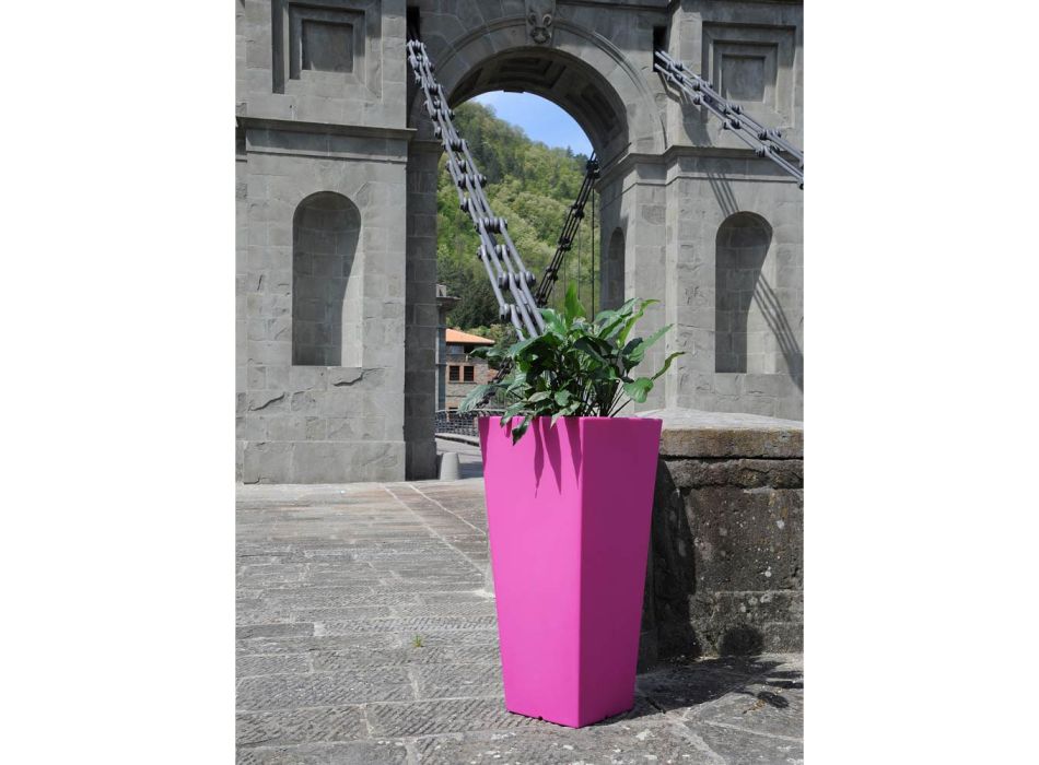Fluo gekleurde vierkante tuinvaas met licht Made in Italy - Avanas Viadurini