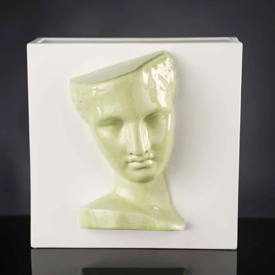 Moderne rechthoekige vaas in gekleurd keramiek, handgemaakt in Italië - Lucas Viadurini