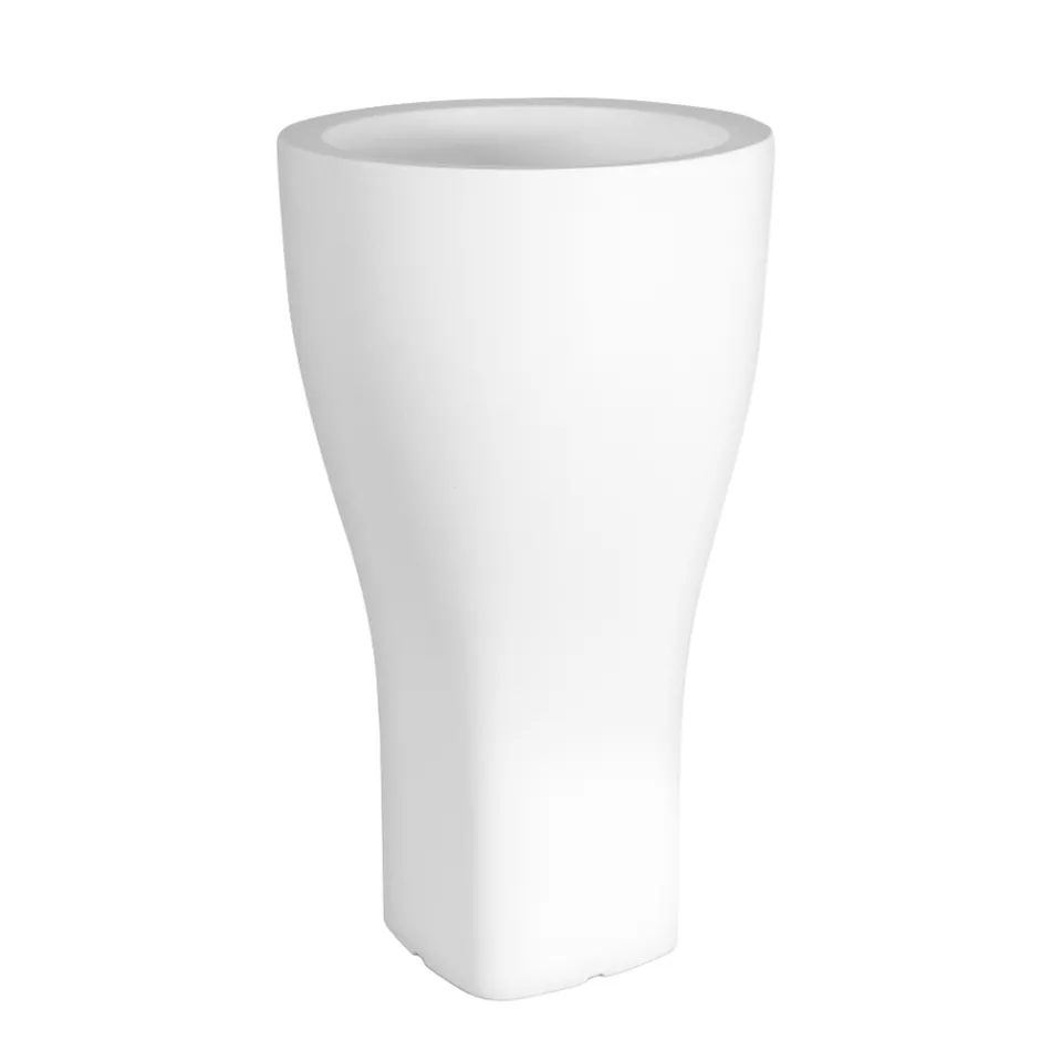 Ronde gekleurde tuinpot in polyethyleen Made in Italy - Tremont Viadurini