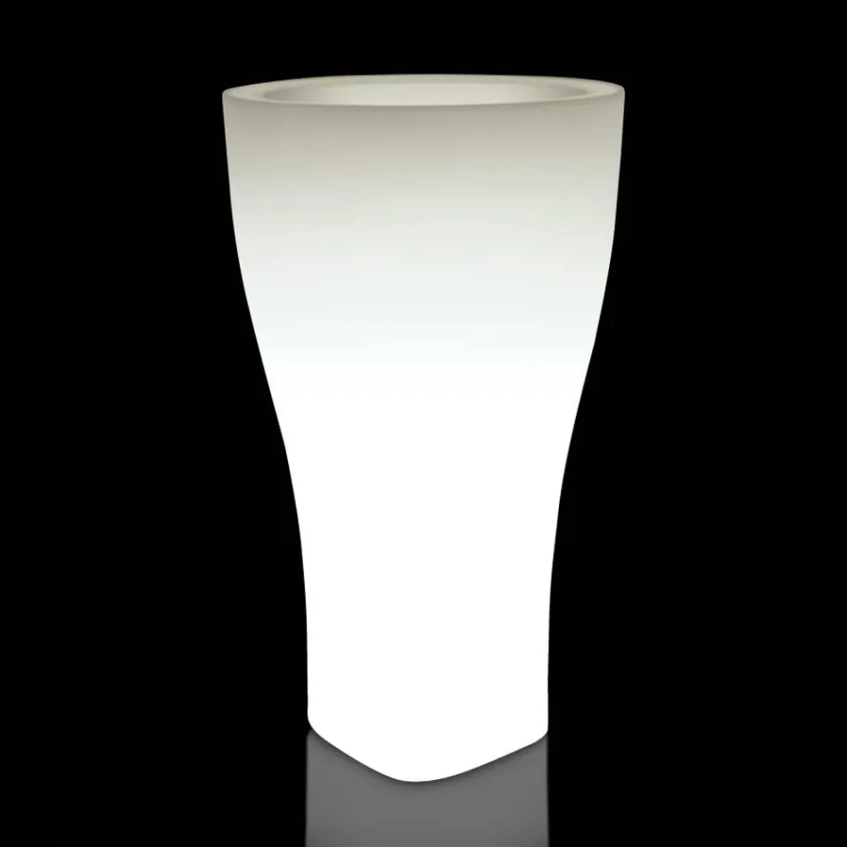 Ronde gekleurde tuinpot in polyethyleen Made in Italy - Tremont Viadurini