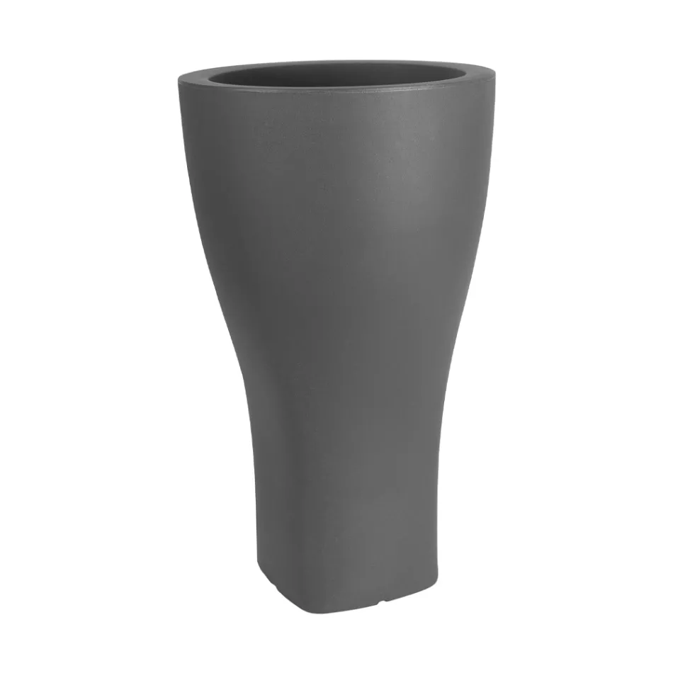 Ronde gekleurde tuinpot in polyethyleen Made in Italy - Tremont Viadurini