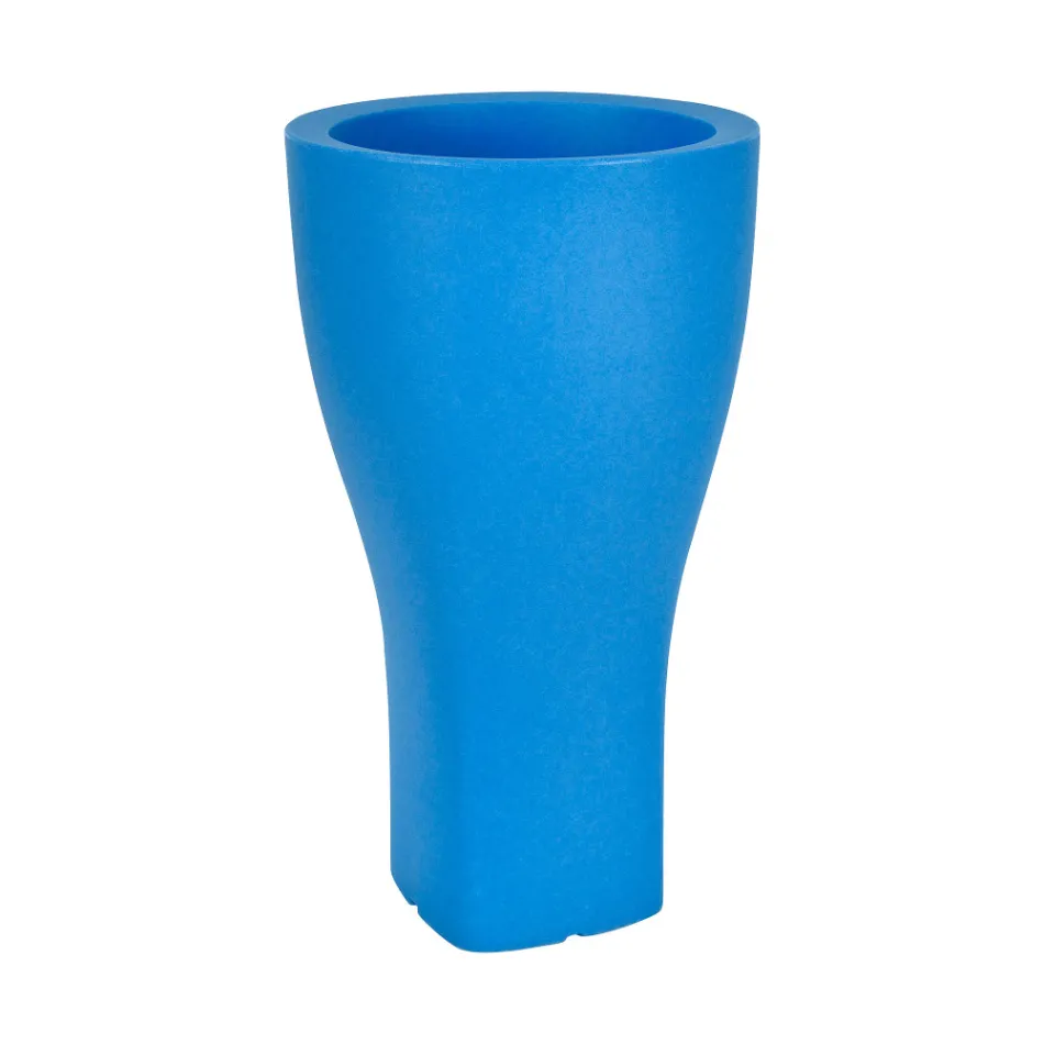 Ronde gekleurde tuinpot in polyethyleen Made in Italy - Tremont Viadurini