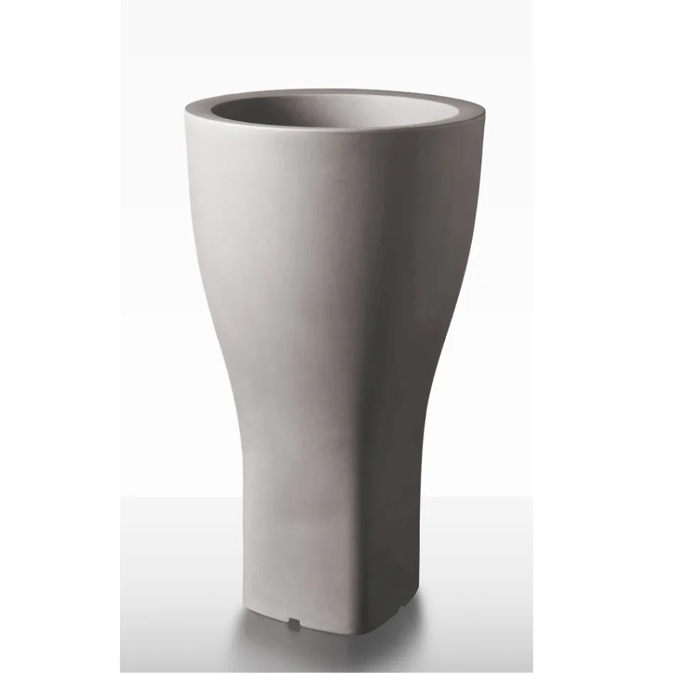 Ronde gekleurde tuinpot in polyethyleen Made in Italy - Tremont Viadurini