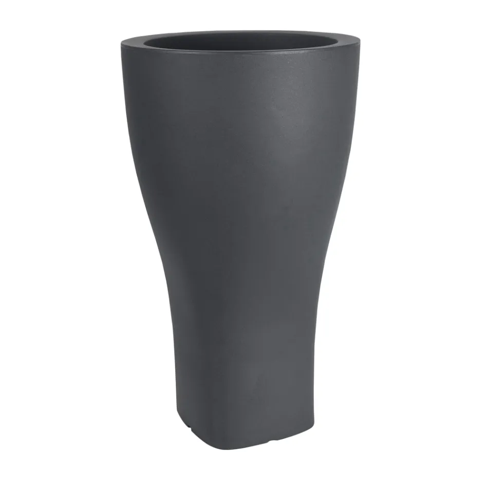 Ronde gekleurde tuinpot in polyethyleen Made in Italy - Tremont Viadurini