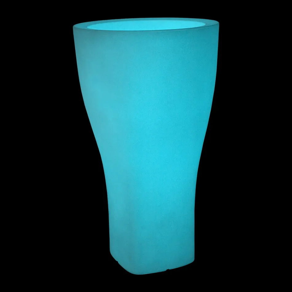 Ronde gekleurde tuinpot in polyethyleen Made in Italy - Tremont Viadurini