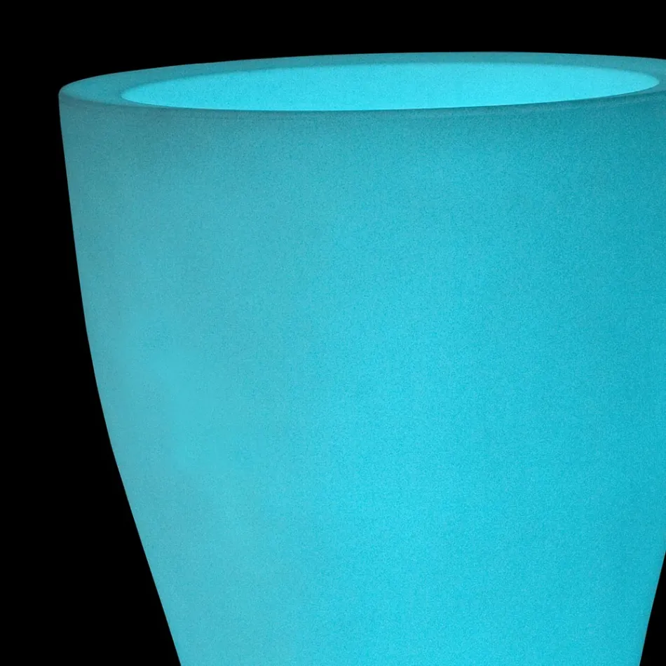 Ronde gekleurde tuinpot in polyethyleen Made in Italy - Tremont Viadurini