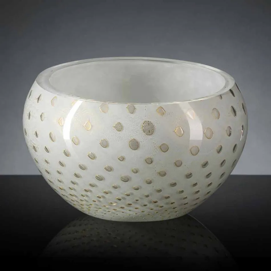 Ronde binnenvaas in gekleurd Murano-glas gemaakt in Italië - Asper Viadurini