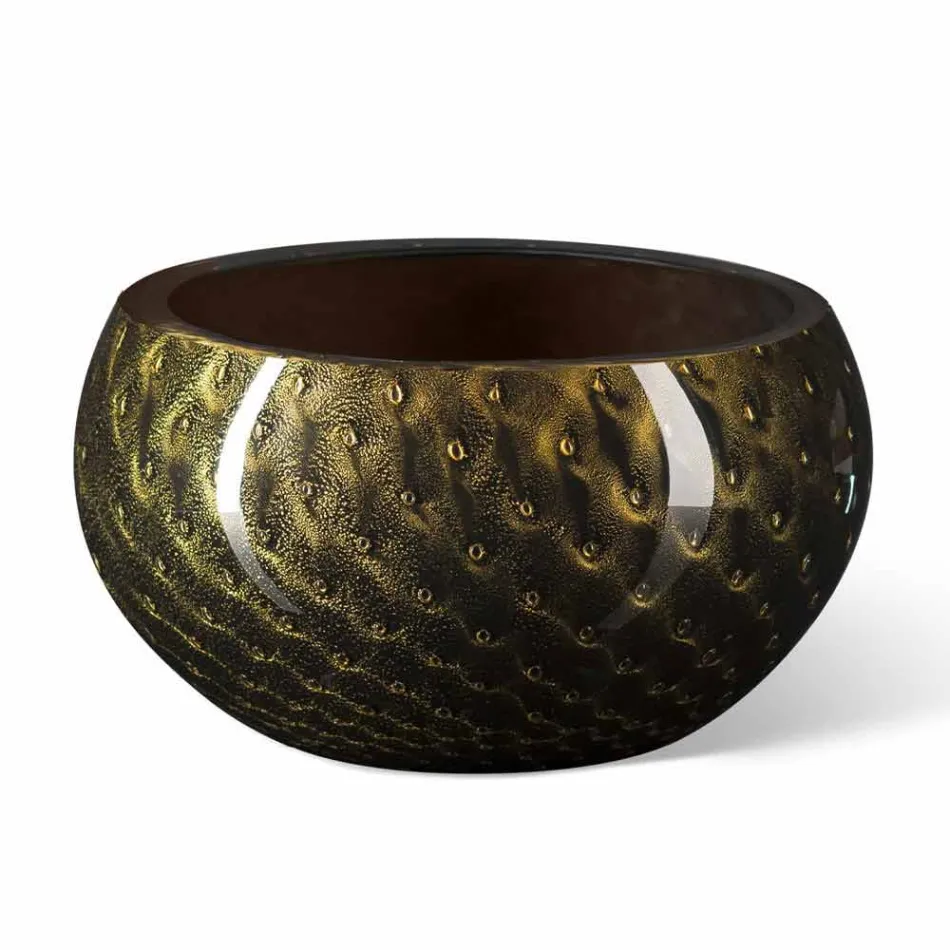 Ronde binnenvaas in gekleurd Murano-glas gemaakt in Italië - Asper Viadurini